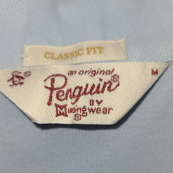 Original Penguin Pale Blue Chest Pocket With Penguin Logo Polo M - Picture 2 of 9
